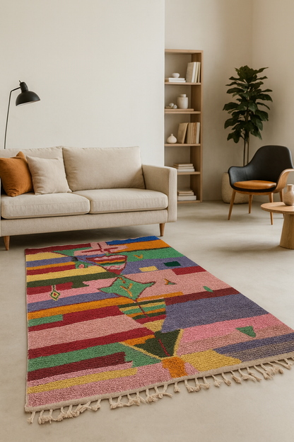 Festival Gradient – Boujaad Rug in Ceremonial Hues