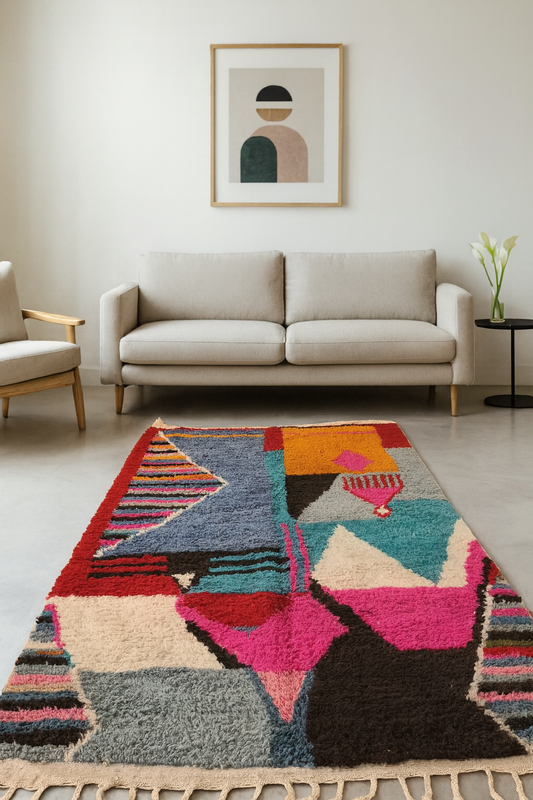 Glass Pieces – Boujaad Festival Geometry in Recycled Wool