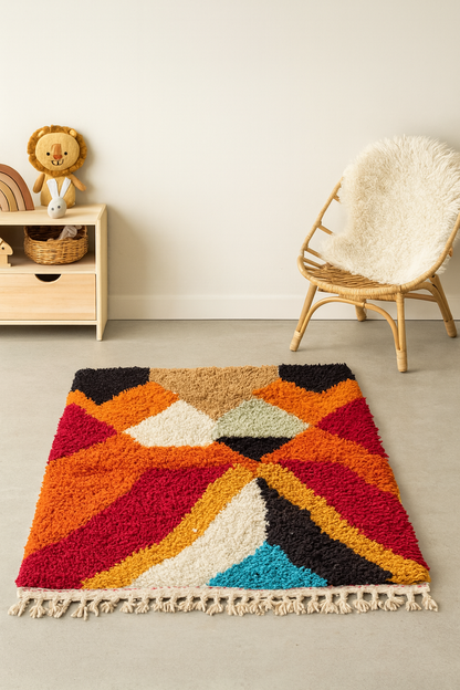 Boujaad Prism — Chromatic Geometry in Hand-Knotted Wool