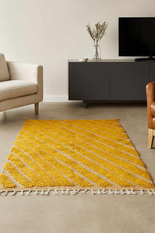 Marmoucha Saffron Terraces — Diagonal Sculpted Wool