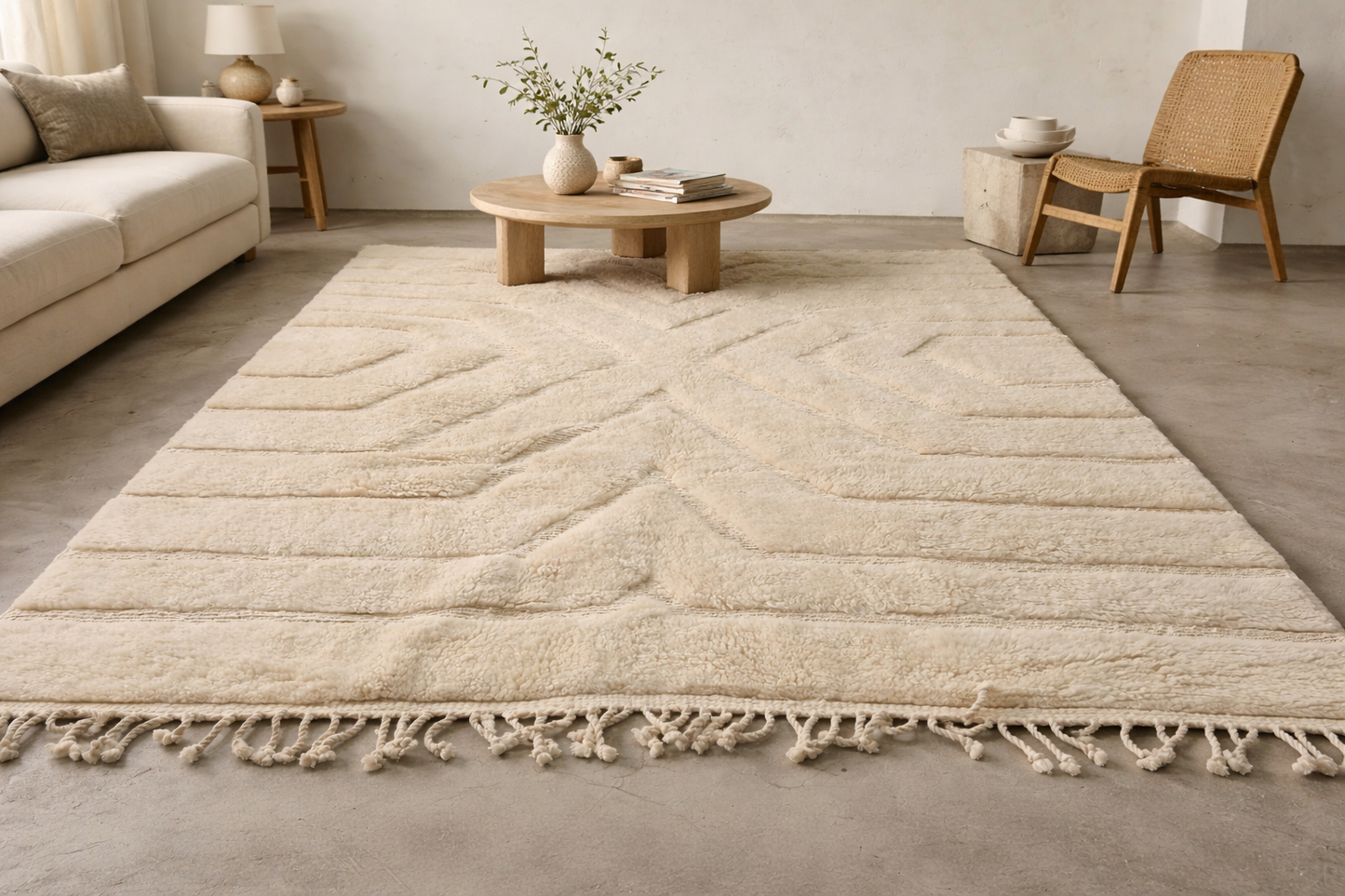 Marmoucha Subtle Chevron Field — Ivory Trace