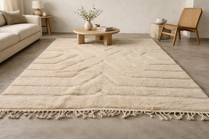 Marmoucha Subtle Chevron Field — Ivory Trace