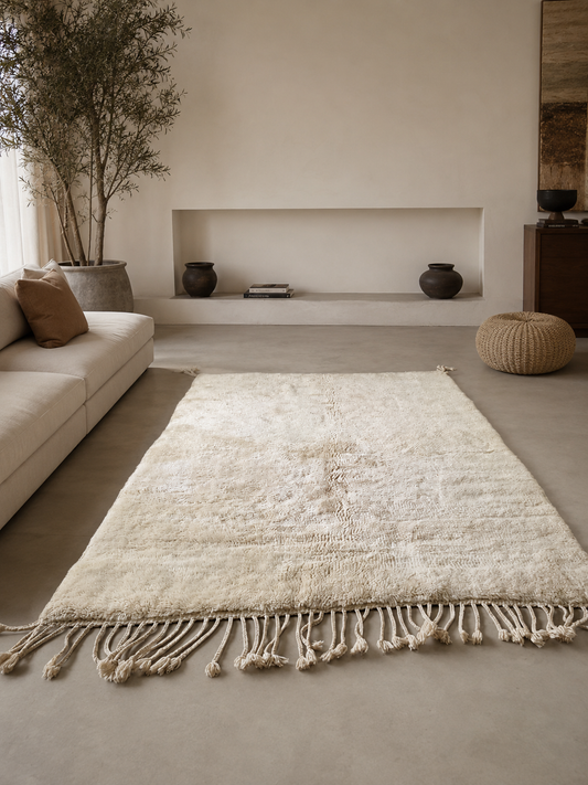 Aït Seghrouchen Natural Ivory Field Rug