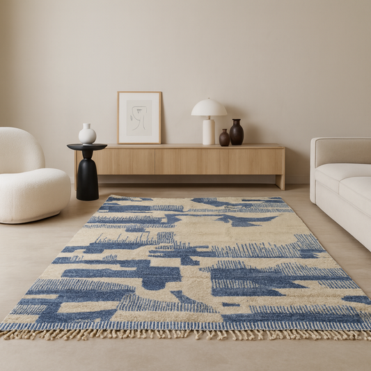 Beni Mrirt Modernist Abstraction — Indigo Field