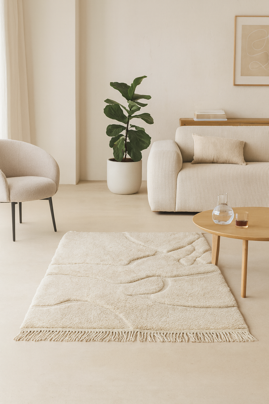 Marmoucha Ivory Topography — Sculpted Relief Field