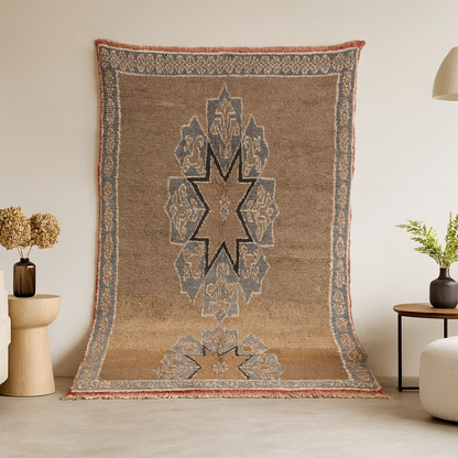 Aït Zayane Star Medallion — Wool in Earth and Indigo