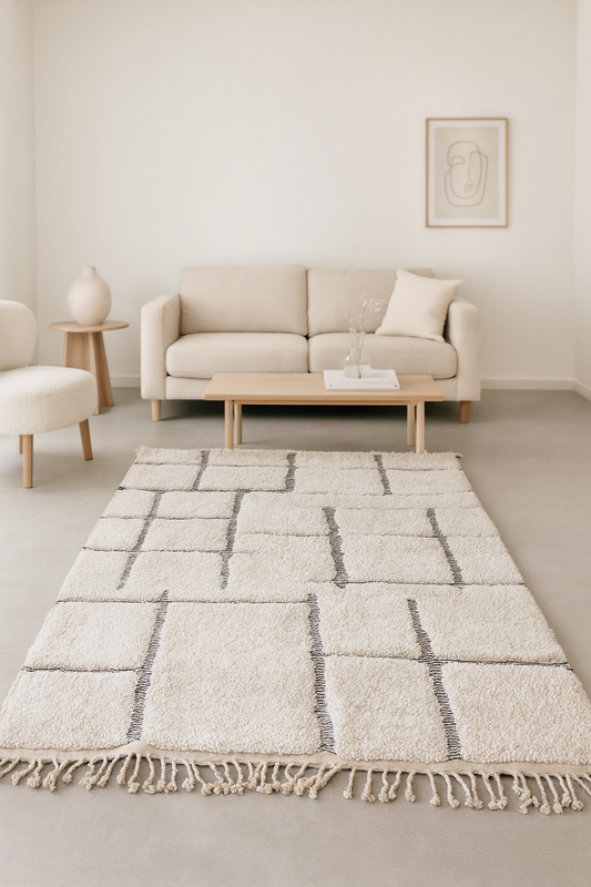 The Irrigated Field – Beni Ourain Rug of Ancestral Grids