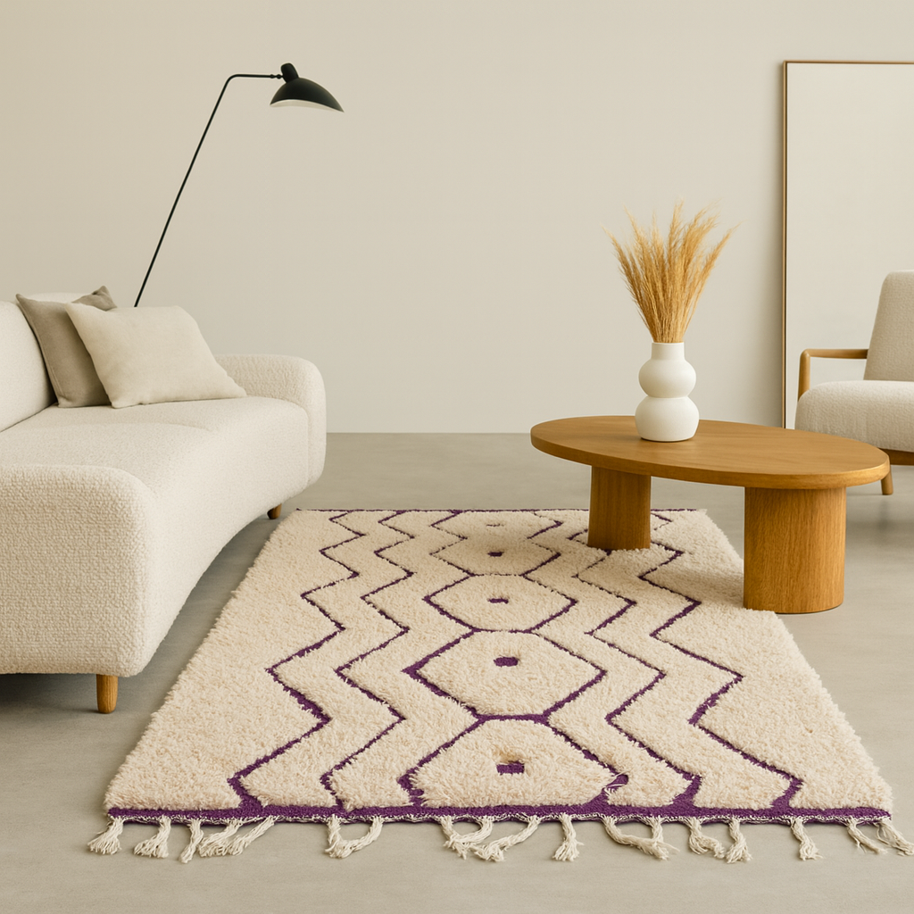 Purple Paved Diamonds – Marmoucha Rug in Royal Violet Geometry