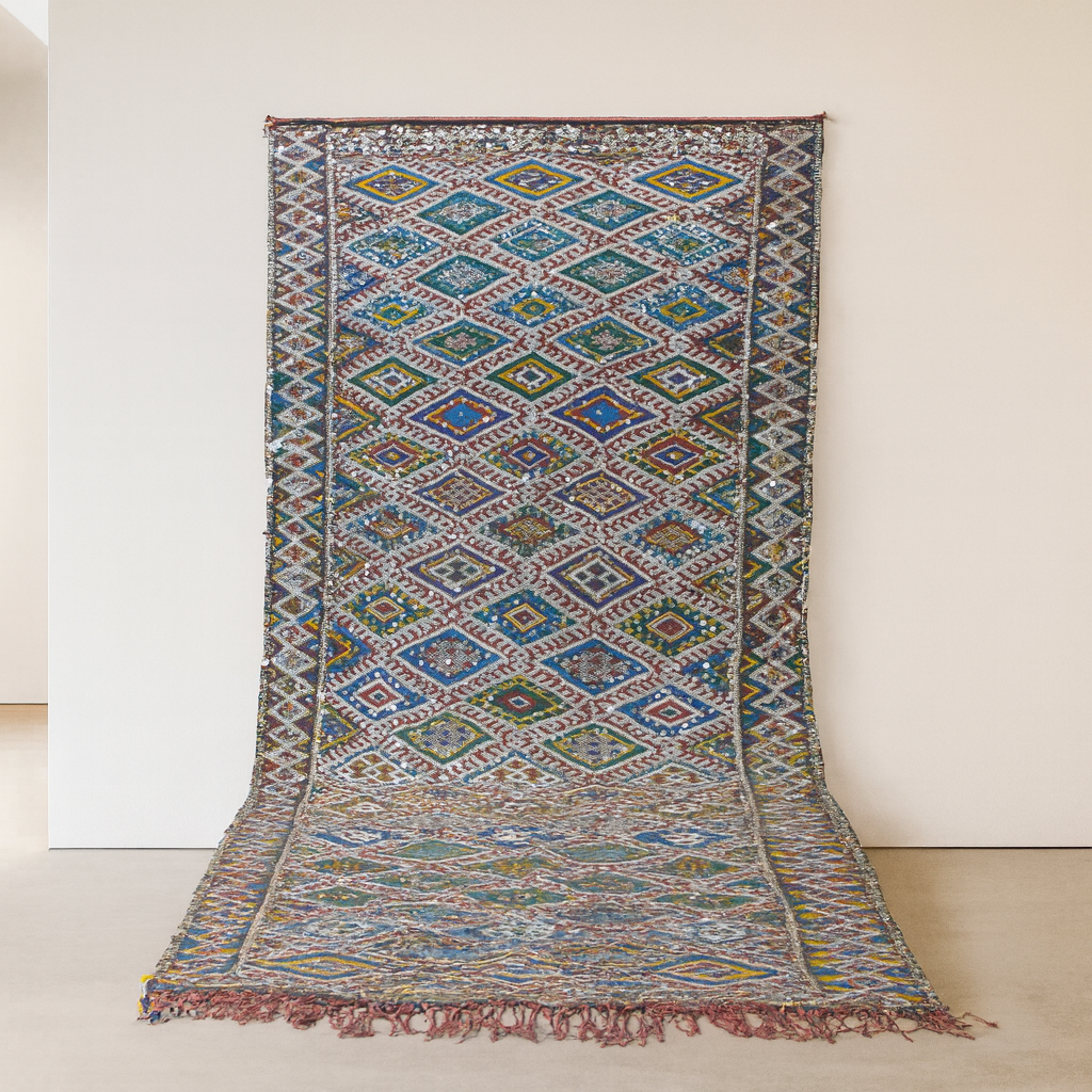 Beni Mguild Henbel Kilim — Lattice of Jewels