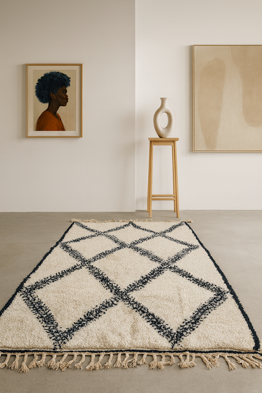 Marmoucha Nine-Diamond Lattice — Chalk & Inkwash