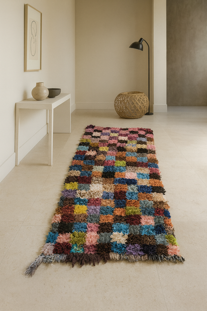 Boucherouite Checker Mosaic — Upcycled Runner