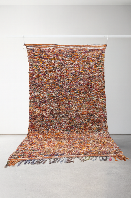 Boujaad Confetti Shag — Chromatic Mélange Pile with Tassel Fringe