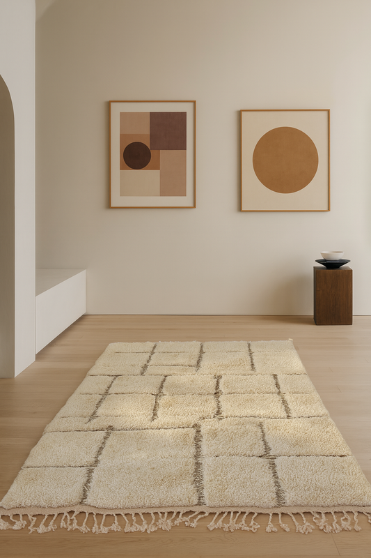 The Irrigated Field – Beni Ourain Rug of Ancestral Grids