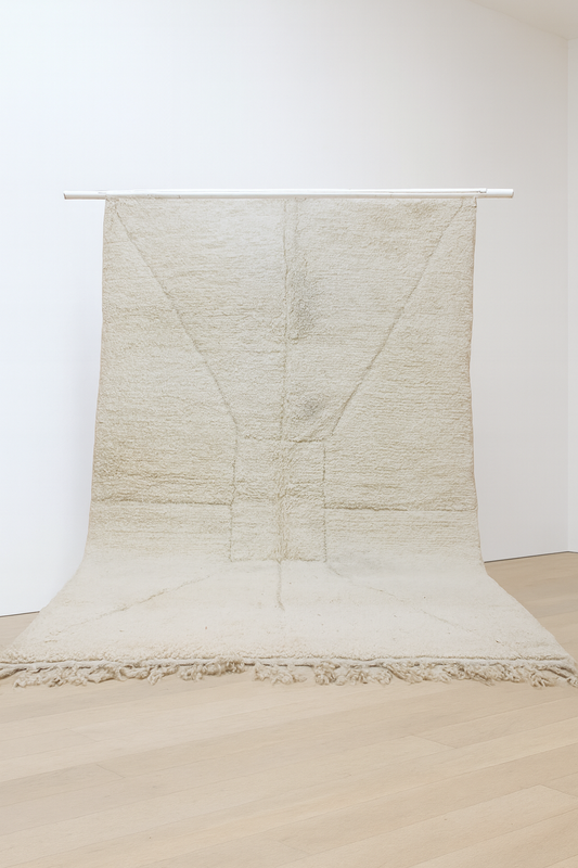 Beni Ourain Rug — Ivory “Ghost-Line” Geometry