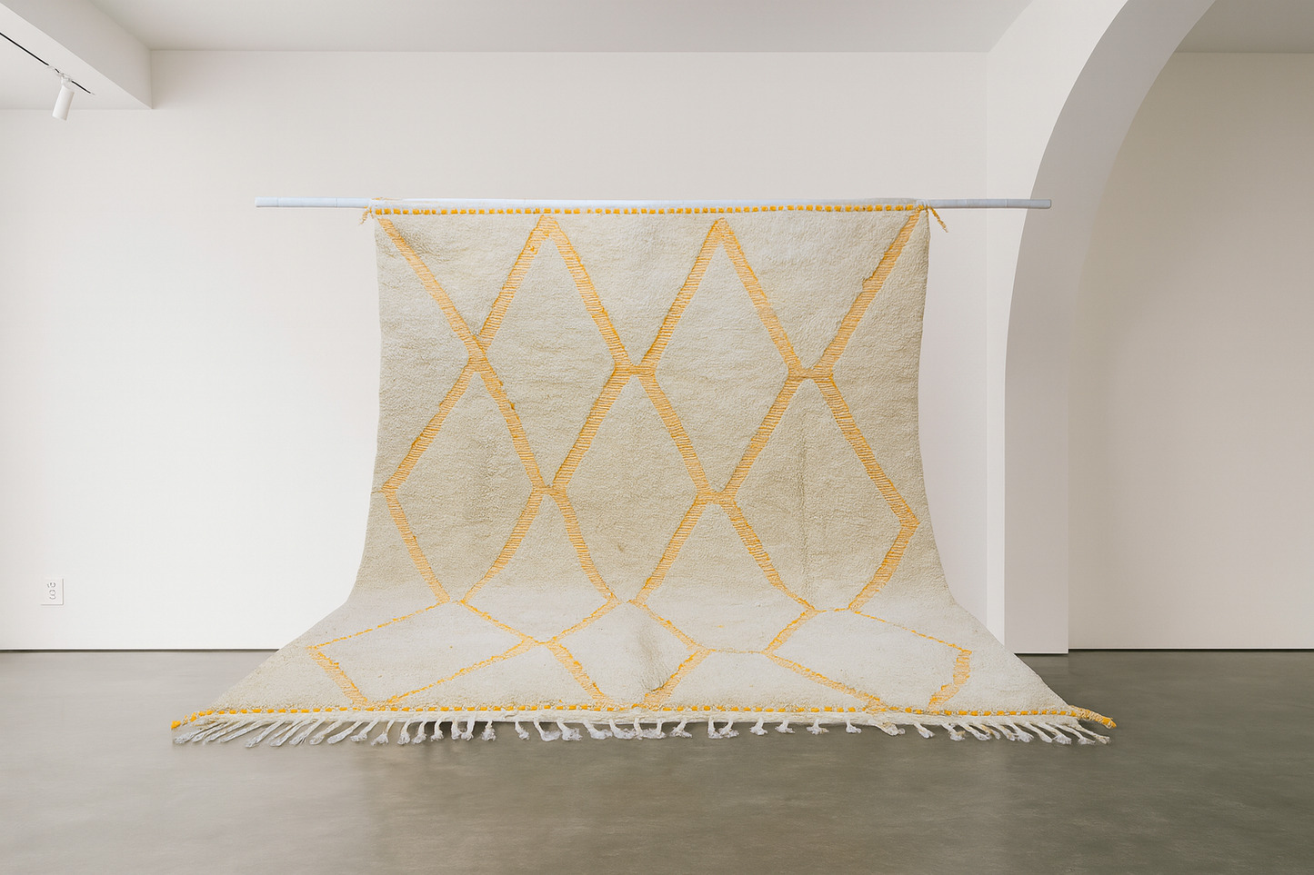 Marmoucha Saffron Open Lattice — Ivory Wool