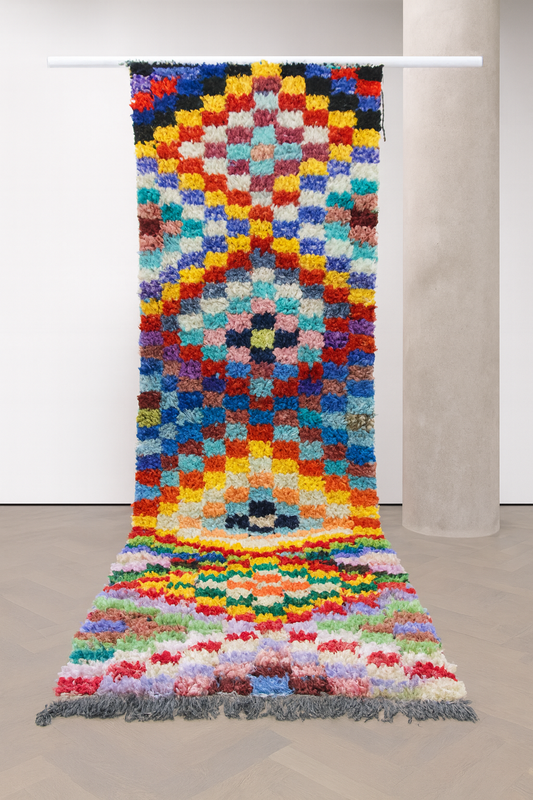 Boucherouite Prism Mosaic — Multicolor Reclaimed-Fabric Runner