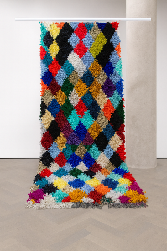 Boucherouite Harlequin Diamonds — Multicolor Reclaimed-Fabric Runner