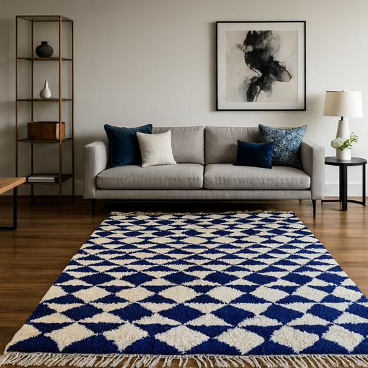Cobalt Harlequin — Marmoucha Diamond Tiling