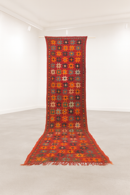 Boujaad Starfield Hanbel — Saffron & Teal Octagram Runner
