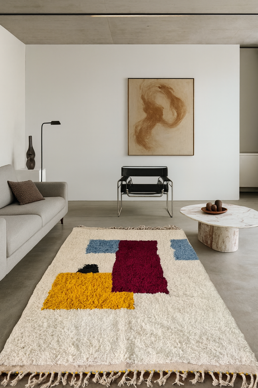 The Landscape – Beni Mrirt Cubist Composition in Wool