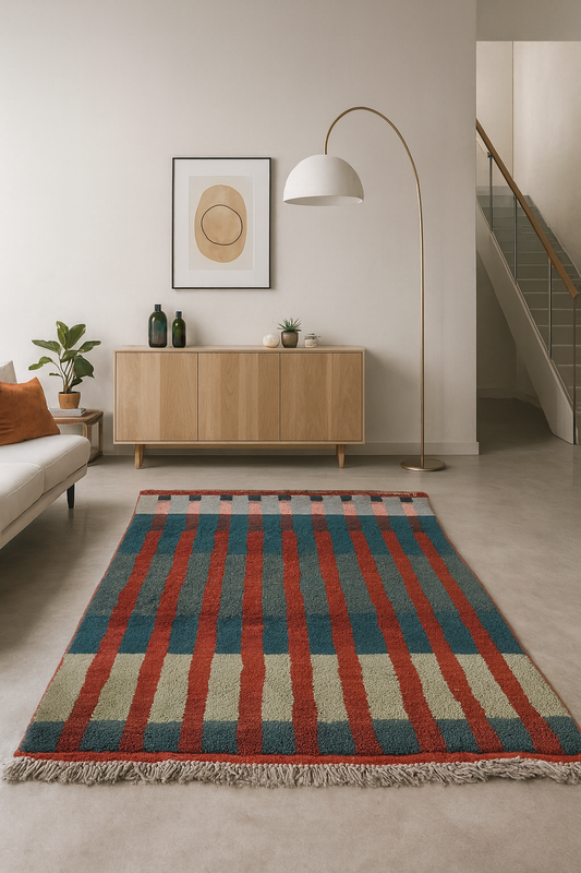Chromatic Columns — Beni Mrirt Grid with Mint Traverse