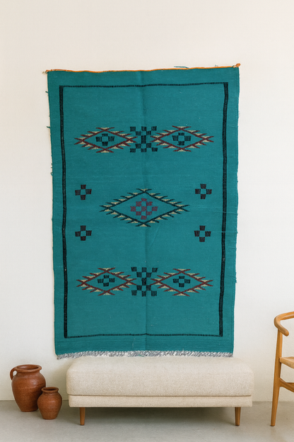Turquoise Oasis — Boujaad Moubra Kilim