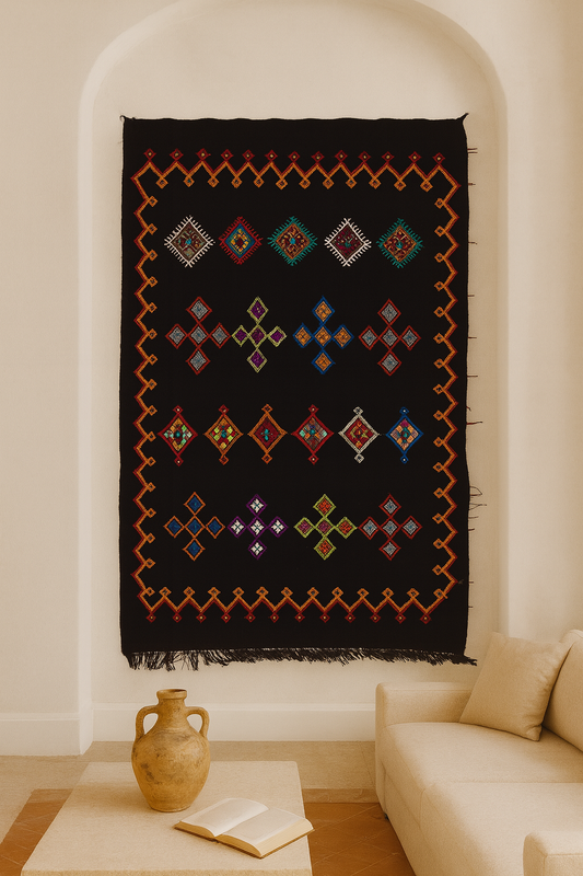 Noir Mosaic — Boujaad Moubra Kilim