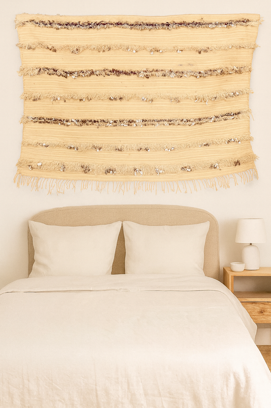 Textural Shimmer Handira — Marmoucha Wedding Blanket