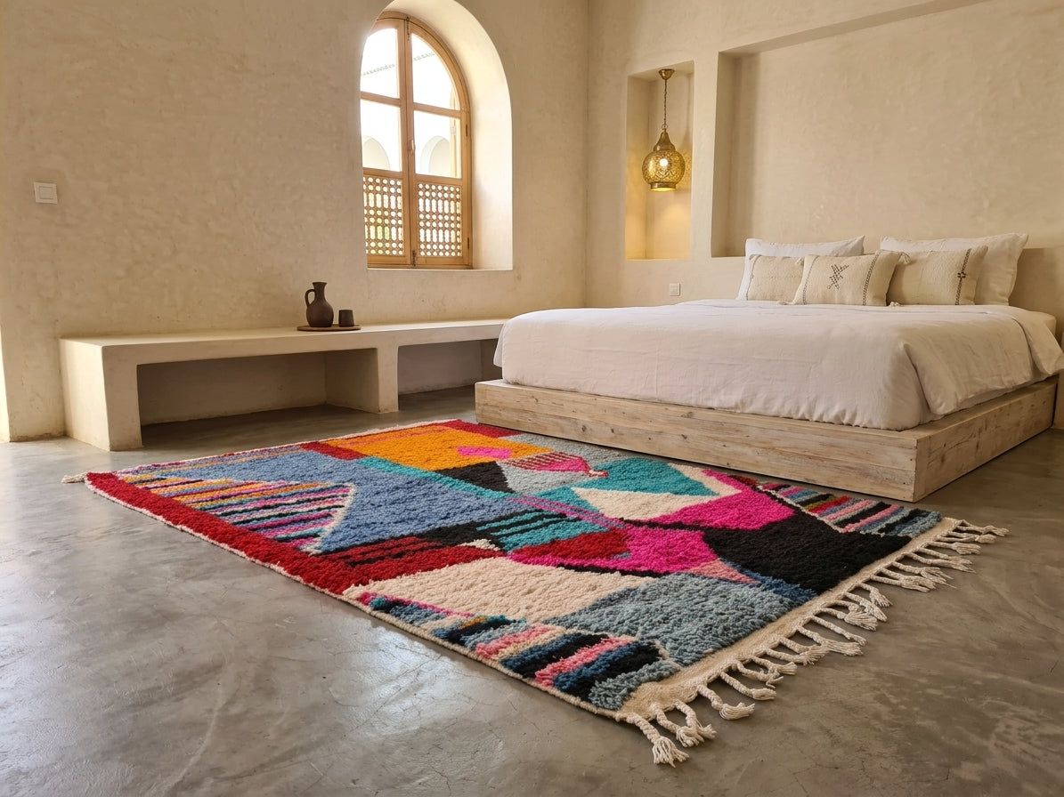Glass Pieces – Boujaad Festival Geometry in Recycled Wool