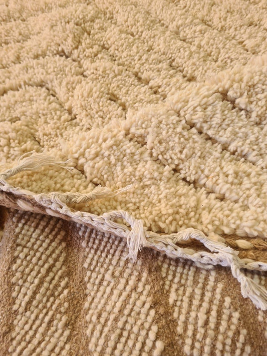 Echo Lines – Ivory Chevron Texture Rug by Beni Ourain Weavers