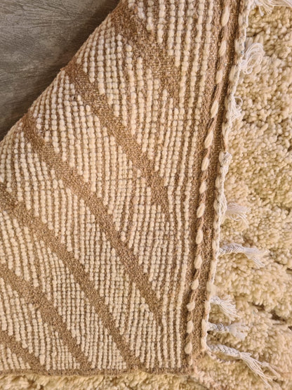 Echo Lines – Ivory Chevron Texture Rug by Beni Ourain Weavers