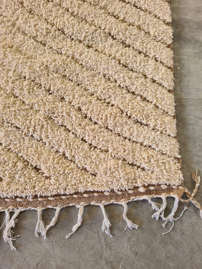 Echo Lines – Ivory Chevron Texture Rug by Beni Ourain Weavers
