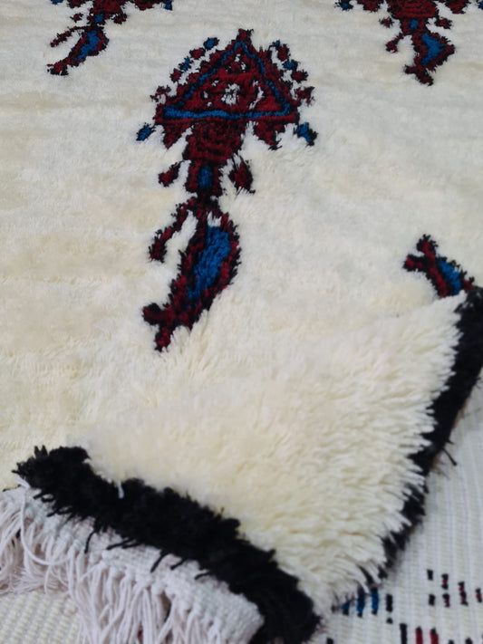Tribal Glyphs in Brick – Aït Zyayne Acrylic Fusion Rug