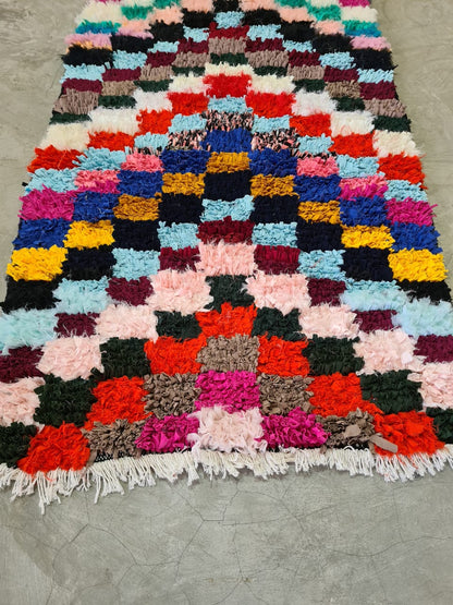 Patchwork of Echoes – Boucherouite Rug in Reclaimed Color