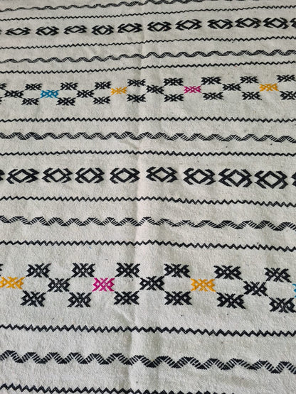 Wild Bloom – Zemmour Kilim with Embroidered Floral Glyphs