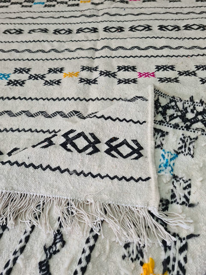 Wild Bloom – Zemmour Kilim with Embroidered Floral Glyphs