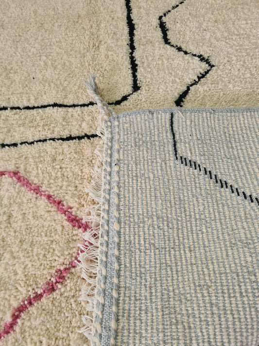 Lines of Intuition – Beni Ourain Path Rug with Rose Lozenge
