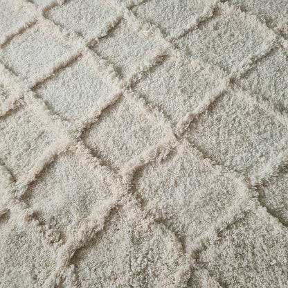 Marmoucha Diamond Lattice — Natural Ivory Wool