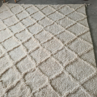Marmoucha Diamond Lattice — Natural Ivory Wool