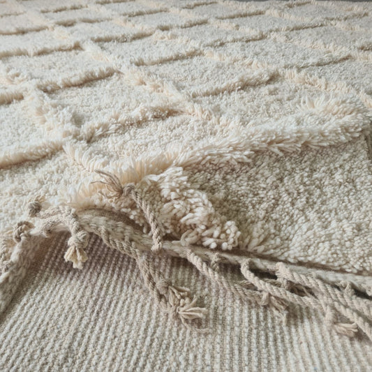 Marmoucha Diamond Lattice — Natural Ivory Wool