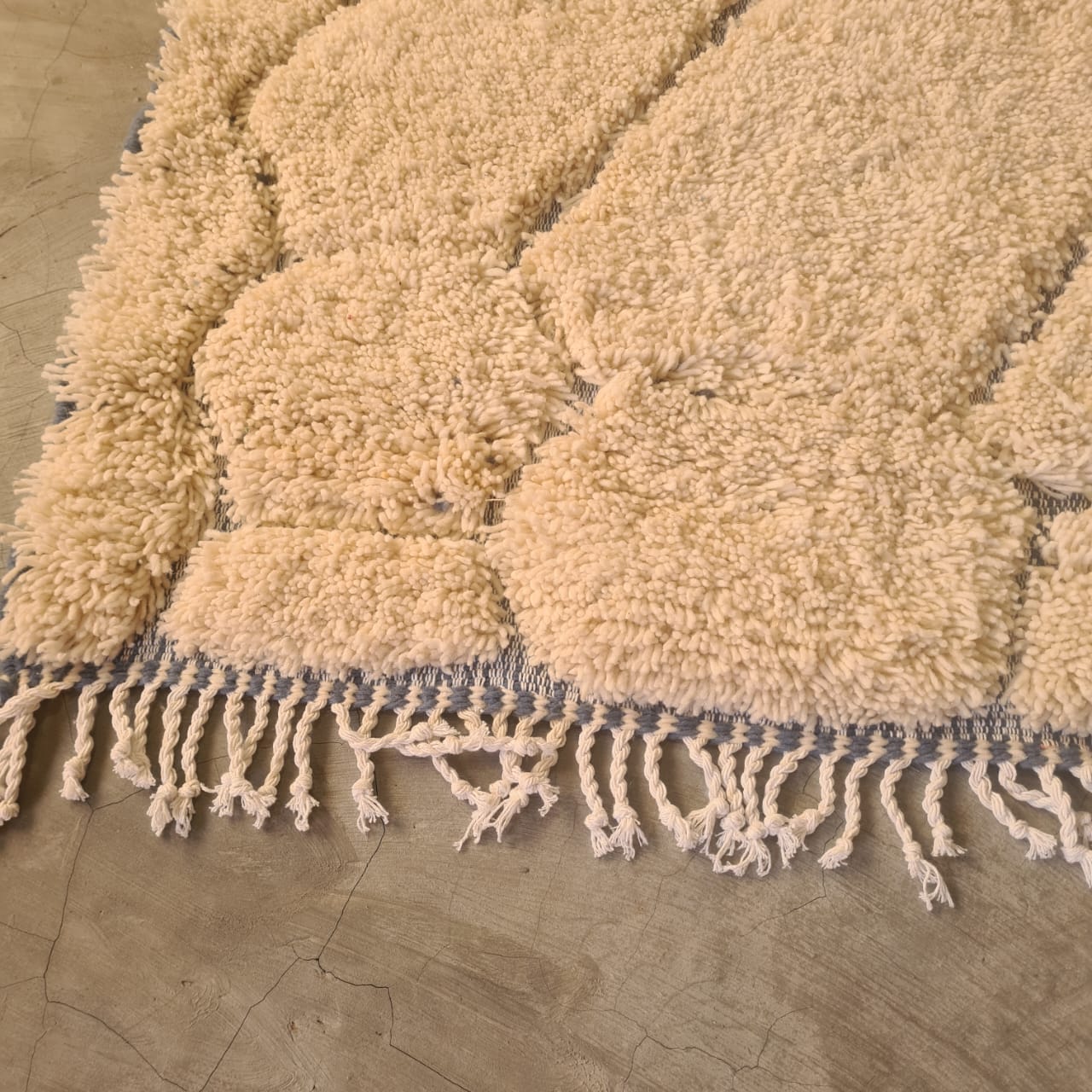 Marmoucha Pile Rug — Ivory Tone-on-Tone Relief Chevron