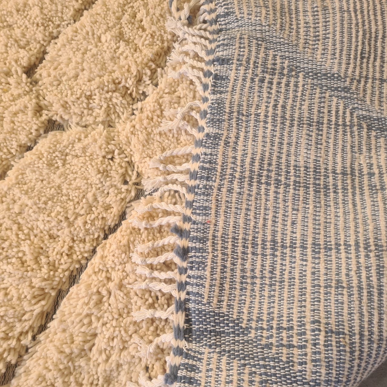 Marmoucha Pile Rug — Ivory Tone-on-Tone Relief Chevron