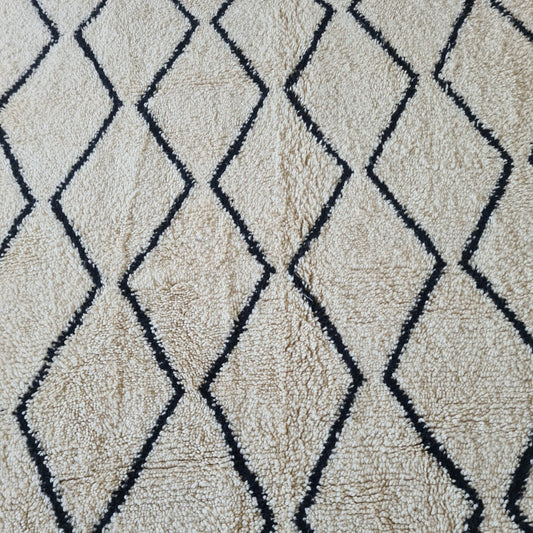 Marmoucha Zigzag Lattice — Ivory/Ink