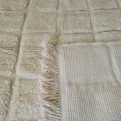Ivory Relief Grid — Marmoucha Checker in Undyed Wool