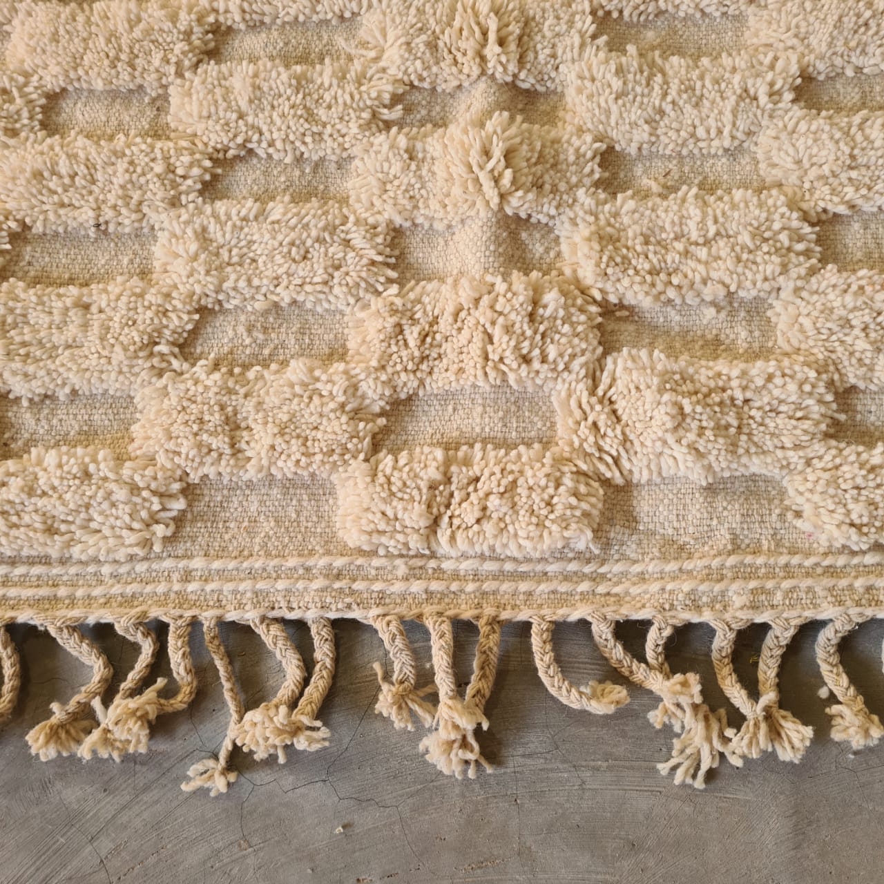 Marmoucha Relief Grid — Chalk Ivory