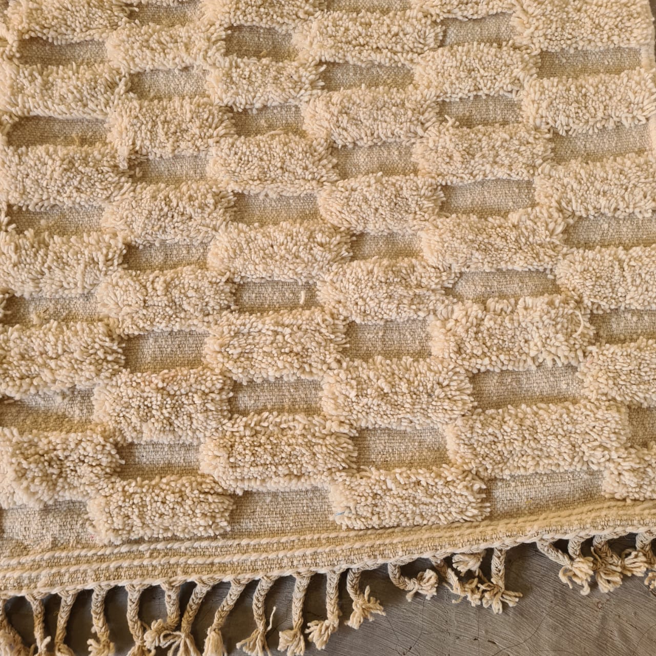 Marmoucha Relief Grid — Chalk Ivory