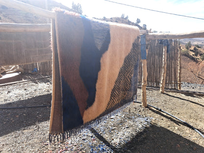 Atlantic Echoes – Tapis Beni Mrirt en bleu océanique 