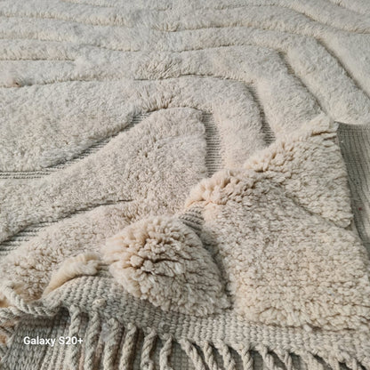 Marmoucha Contour Relief — Ivory Sculpted Field