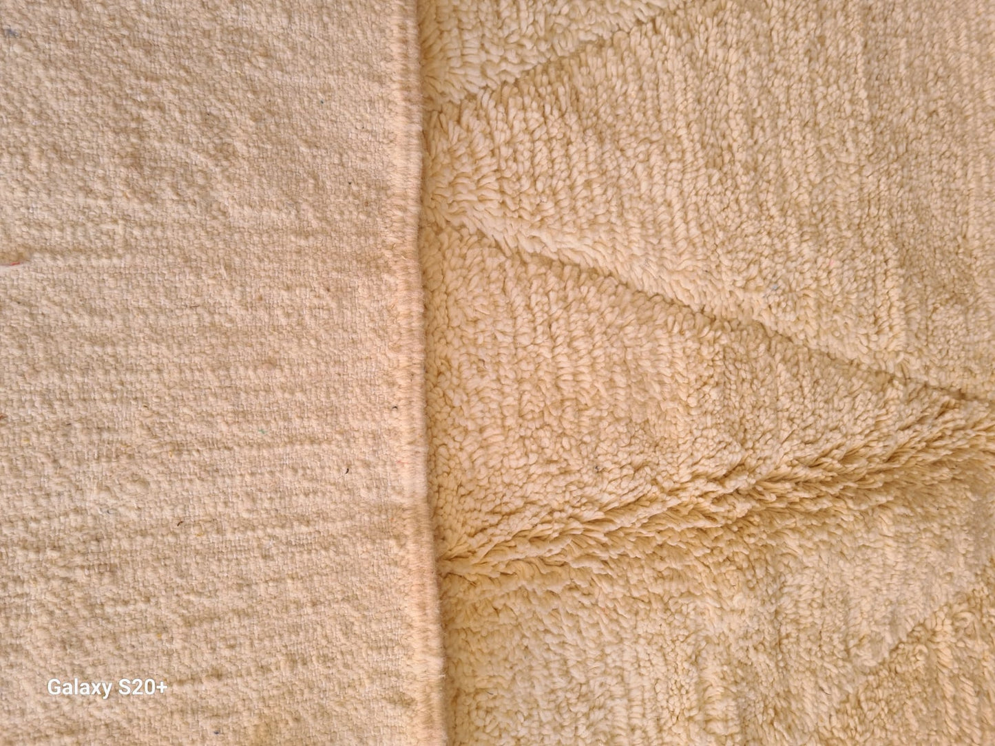 Beni Ourain Ivory Relief Diamond Field — Hand-Knotted High Atlas Wool