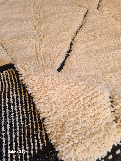 Beni Ourain Broken Diamond Lattice — Ivory & Charcoal End-Band